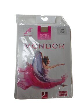 MONDOR Girl's 40 Deniers Tights, Semi Opaque, Caramel, Size 10-14, Dance, Skate